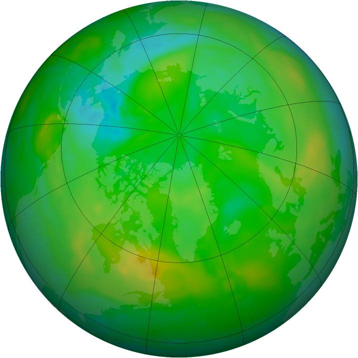 Arctic ozone map for 22 July 2013